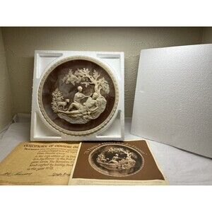 Vintage Incolay Studios "A Thing of Beauty" Sculpture Plate "The Romantic Poets"